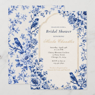 Invitation Chinoiserie Blue Baby Shower Mariage