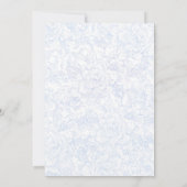 Invitation Chinoiserie Blue Peony Mariage Enregistrer La Date (Dos)