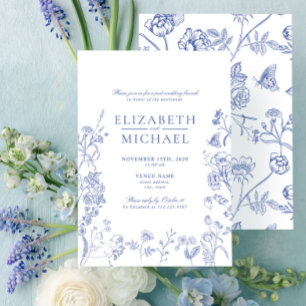 Invitation Chinoiserie Blue Victorian Post Mariage Brunch