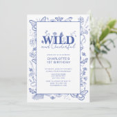 Invitation Chinoiserie Blue Wild & Onederday 1er anniversaire (Debout devant)