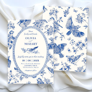 Invitation Chinoiserie botanique floral oiseau mariage
