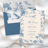 Invitation Chinoiserie botanique florale vintage