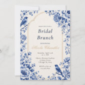 Invitation Chinoiserie Brunch de Mariage Bleu (Devant)
