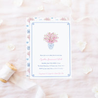 Chinoiserie Chic Pink Blue Girl Baby shower Party