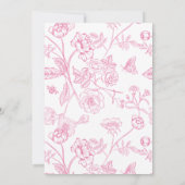Invitation Chinoiserie classique Mariage rose (Dos)