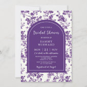 Invitation Chinoiserie d'antiquité violette Fête des mariées (Devant)