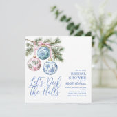 Invitation Chinoiserie Deck the Halls Fête des mariées de Noë (Debout devant)