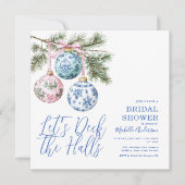 Invitation Chinoiserie Deck the Halls Fête des mariées de Noë (Devant)