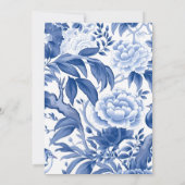 Invitation Chinoiserie Delft Baby shower blanc bleu (Dos)