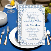 Invitation Chinoiserie Delft Motif bleu ・ mariage personnalis