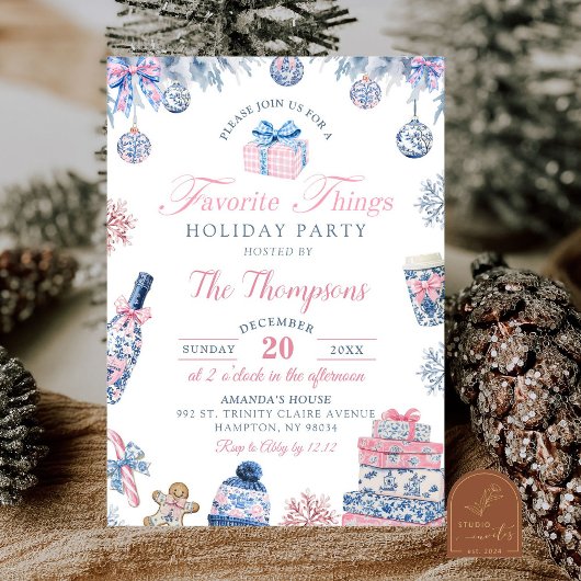 Invitation Chinoiserie Favorite Things Holiday Party
