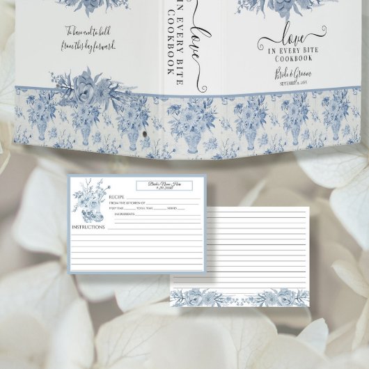 Invitation Chinoiserie Floral Blue et White Bridal Recette