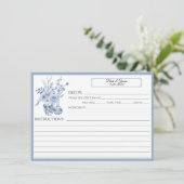 Invitation Chinoiserie Floral Blue et White Family Recette (Debout devant)