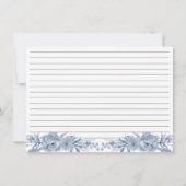 Invitation Chinoiserie Floral Blue et White Family Recette (Dos)