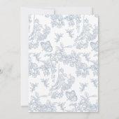 Invitation Chinoiserie Floral Fête des mariées bleue français (Dos)