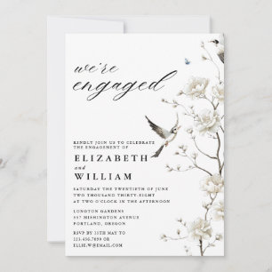 Invitation Chinoiserie Floral Jardin de l'engagement de la fê