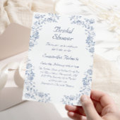 Invitation Chinoiserie Floral Quelque chose de bleu Fête des 