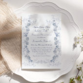 Invitation Chinoiserie Floral Quelque chose de bleu Fête des 