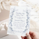 Invitation Chinoiserie Floral Quelque chose de bleu Fête des 