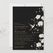 Invitation Chinoiserie Florale et Gold Mariage de code QR (Devant)