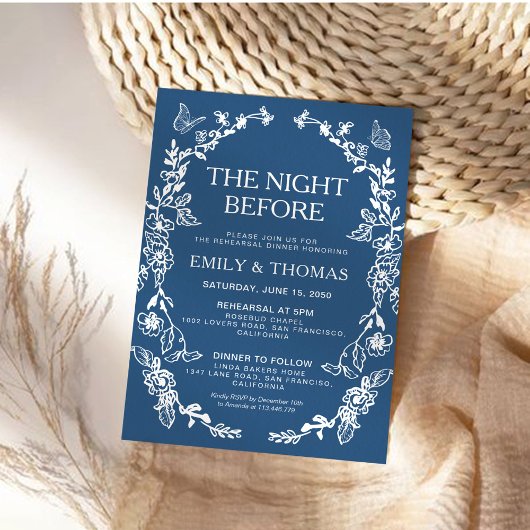 Invitation Chinoiserie Florale La Nuit Avant L'Invitation