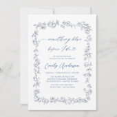 Invitation Chinoiserie française Quelque chose de bleu Fête d (Devant)