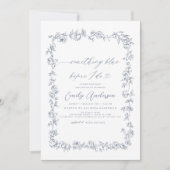 Invitation Chinoiserie française Quelque chose de bleu Fête d (Devant)