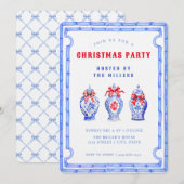 Invitation Chinoiserie Ginger Jar CHRISTMAS Party (Devant / Derrière)