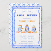 Invitation Chinoiserie Ginger Jar Fête des mariées | Tea Part (Devant / Derrière)