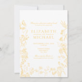 Invitation Chinoiserie Gold Victorian Post Mariage Brunch (Devant)