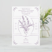 Invitation Chinoiserie Lavender Bouquet Mariage victorien (Debout devant)