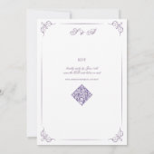 Invitation Chinoiserie Lavender Bouquet Mariage victorien (Dos)