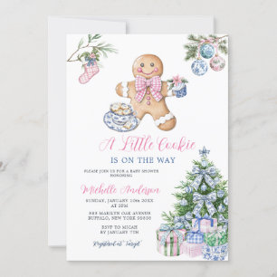 Invitation Chinoiserie Little Cookie Baby shower de Noël