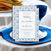 Invitation Chinoiserie Mariage Motif bleu blanc