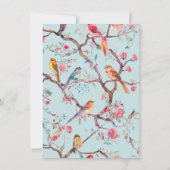 Invitation Chinoiserie Oiseaux Cerisiers Blossoms Baby shower (Dos)