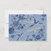 Invitation Chinoiserie Oiseaux Mariage opiaire Réponse RSVP (Dos)