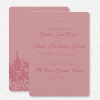 Invitation Chinoiserie Pink Floral Wedding