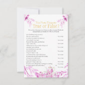 Invitation Chinoiserie Pink Tea Etiquette Bridal shower game (Devant)