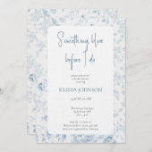 Invitation Chinoiserie Quelque chose de bleu Fête des mariées (Devant / Derrière)