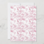 Invitation Chinoiserie rose Baby shower Toile de Jouy (Dos)