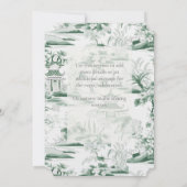 Invitation Chinoiserie rose et vert Bow avec retouche (Dos)