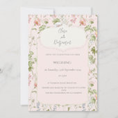 Invitation Chinoiserie rose Floral Mariage (Devant)