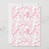 Invitation Chinoiserie rose Floral Rose Baby shower fille (Dos)
