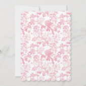 Invitation Chinoiserie Rose rose 1ère Fille Anniversaire (Dos)