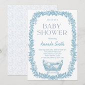 Invitation Chinoiserie russe baby shower Toile de Jouy (Devant / Derrière)