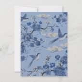 Invitation Chinoiserie Toile Clothesline Baby shower fille (Dos)