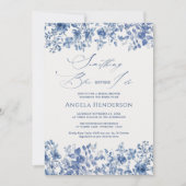 Invitation Chinoiserie Victorian Quelque chose de bleu Fête d (Devant)