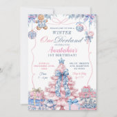 Invitation Chinoiserie Winter Onederland Coquette Anniversair (Devant)