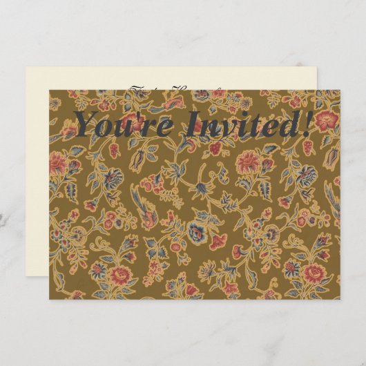 Invitation Chintz Fleur Classique Joli Design Floral Doux (Devant / Derrière)