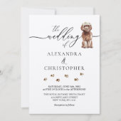 Invitation Chiographie de mariage de chiot Cavapoo marron (Devant)